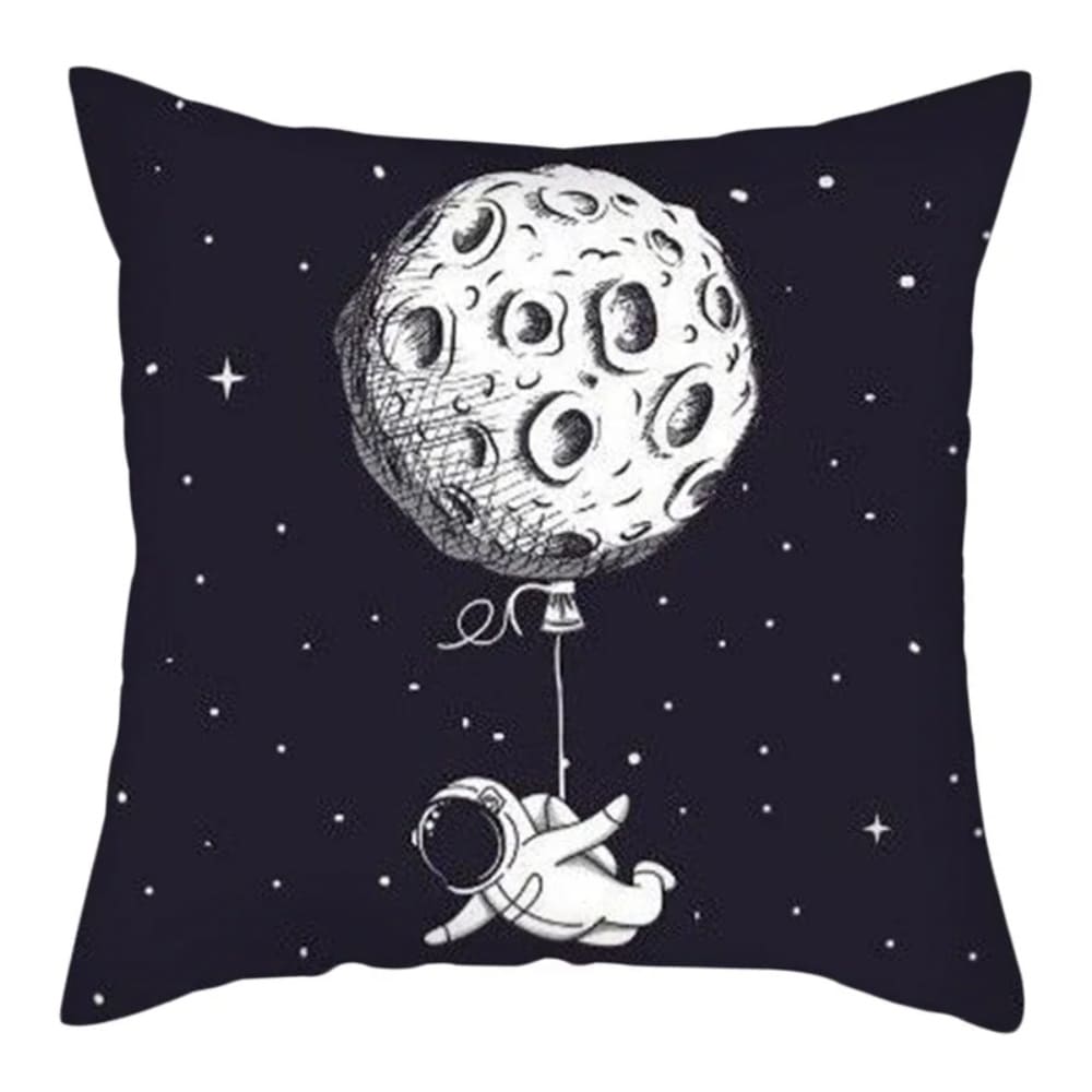 Housse De Coussin Vintage Motif Requin & Ciel Étoilé 36x51cm - Tissu Polaire Doux, Fermeture Éclair