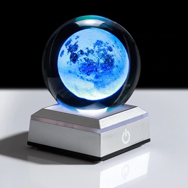 1 Pièce De Lumière Décorative De Conception De Planète De Lune, Boule De  Cristal De Lune Artificielle Moderne De 60 Mm En Forme De Boule De Cristal  De Lune Avec Base En