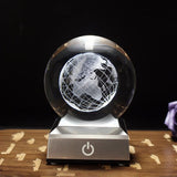 globe terrestre cristal socle gris