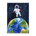 Poster Enfant Astronaute Terre