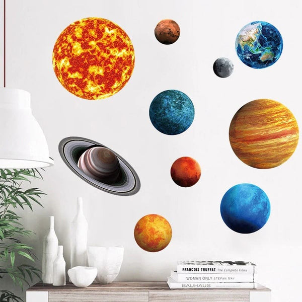 Sticker Univers - 150 étoiles et planètes phosphorescentes - stickers  phosphorescent & stickers muraux 