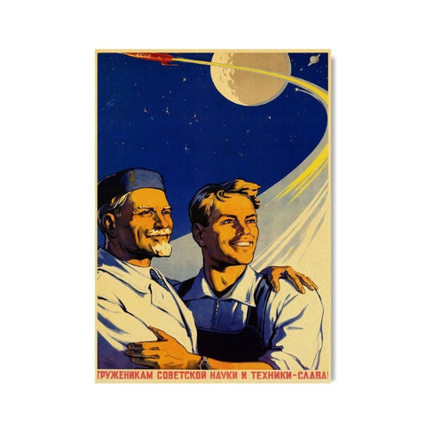 Affiche propagande travailleurs soviétiques