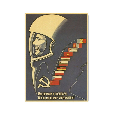 Affiche propagande URSS Gagarine