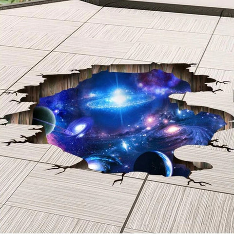 Autocollant Mural 3D Espace Galaxie