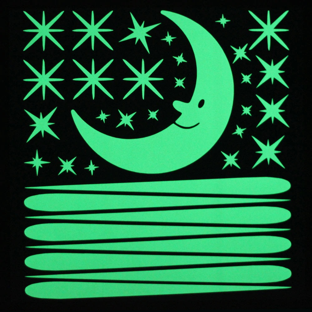 Stickers phosphorescents Lune étoilée
