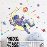Décalque mural astronaute croissant de lune