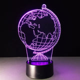 lampe globe terrestre illusion 3d