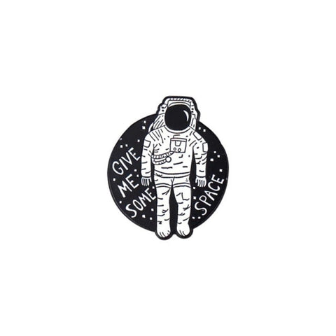 Pin's astronaute noir et blanc