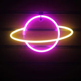 Lampe décorative néon en forme de planète