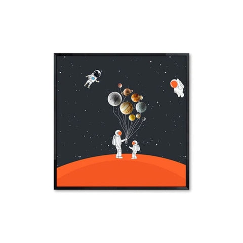 Poster Astronaute Ballons Planètes