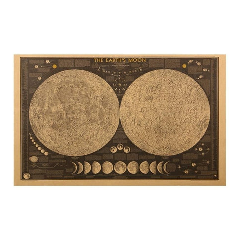 Poster Carte de la surface de la lune