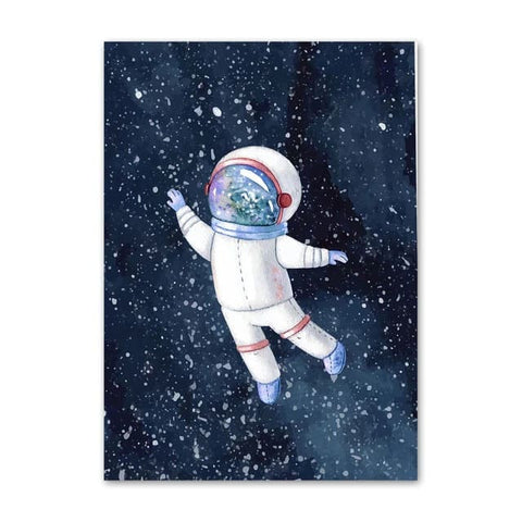 Poster Enfant Astronaute dans l'Espace