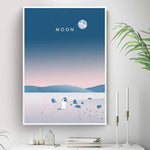 Poster illustration lune astronaute