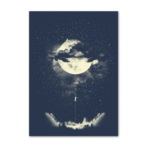 Poster clair de Lune sur la Foret