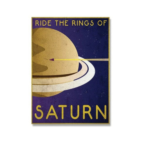 Poster Rétro Planète Saturne