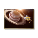 Affiche Sonde Cassini devant Saturne