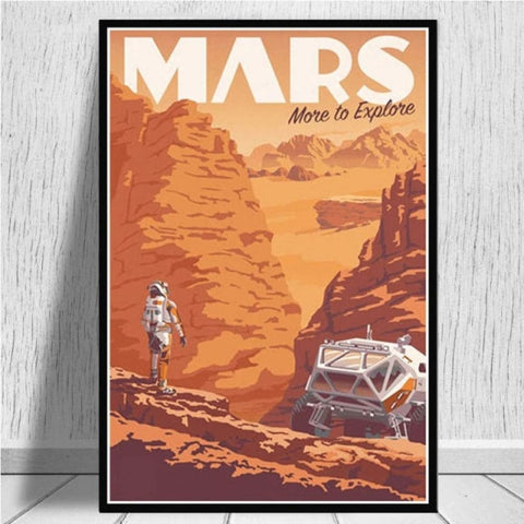 Affiche Vintage Exploration de Mars