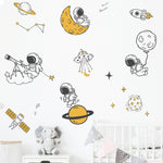 Stickers Muraux Adhésifs Astronautes et Planètes