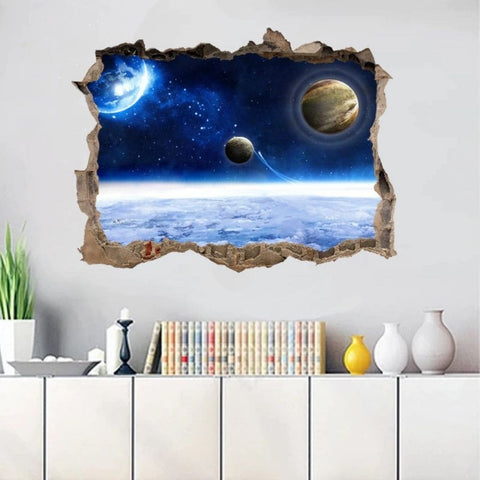 Sticker mural espace planetes