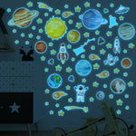 Stickers chambre enfant espace phosphorescent