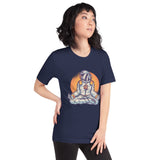 t-shirt méditation astronaute bleu