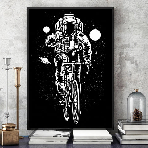 Poster Astronaute une Virée en Vélo